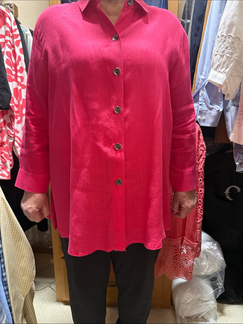 Classic Button-Down Shirt in Vibrant Fuchsia